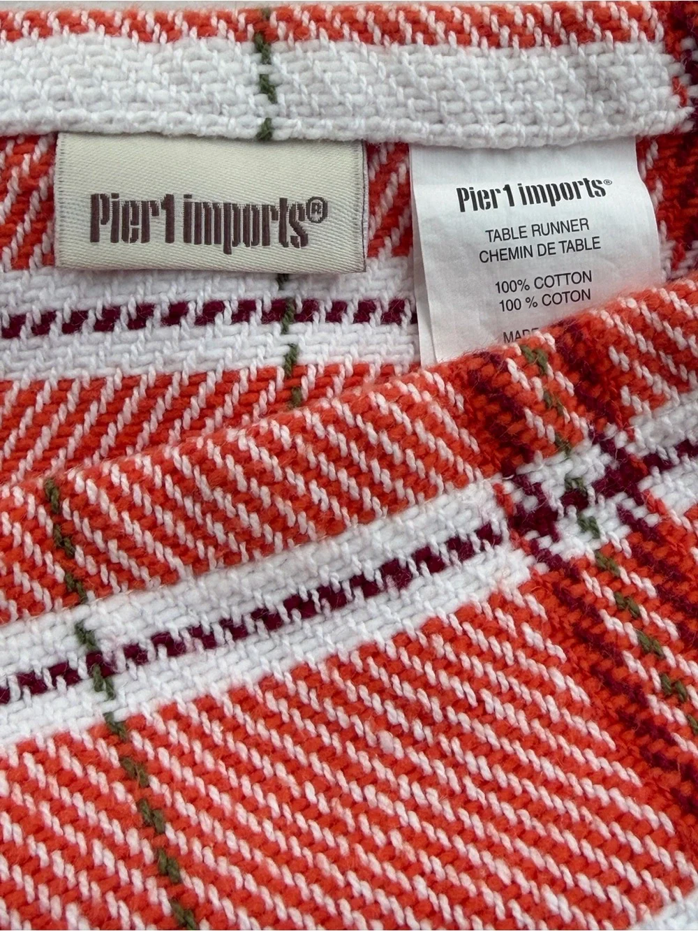 Pier 1 Plaid Table Runner